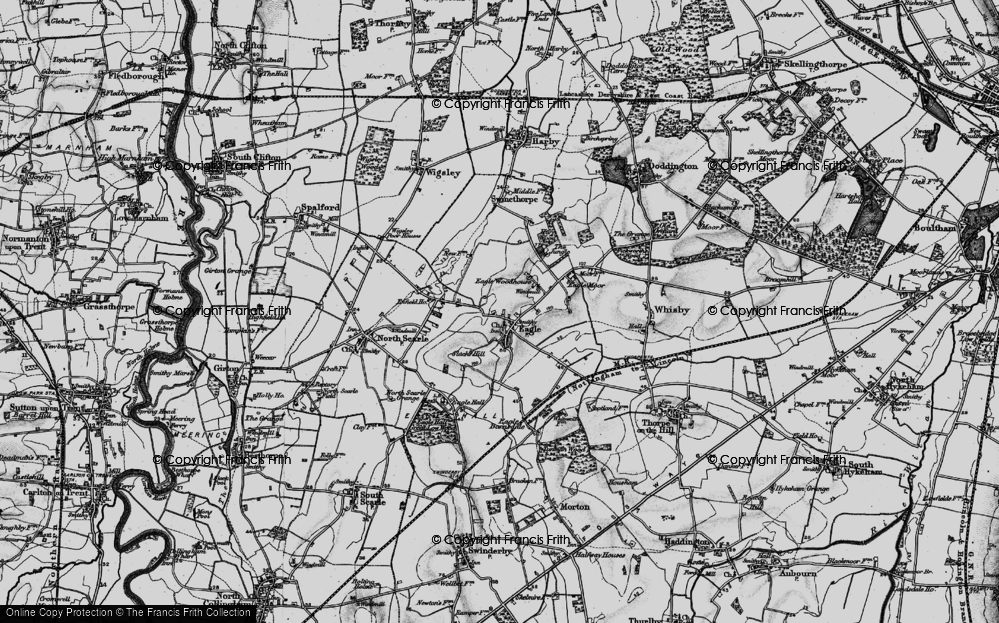 Old Map of Historic Map covering Eagle Moor in 1899