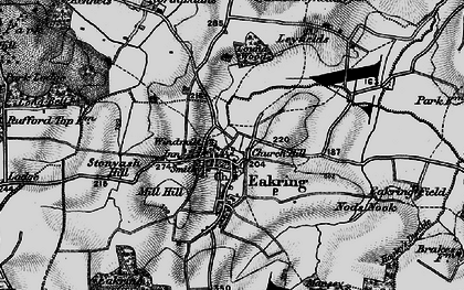 Old map of Eakring in 1899