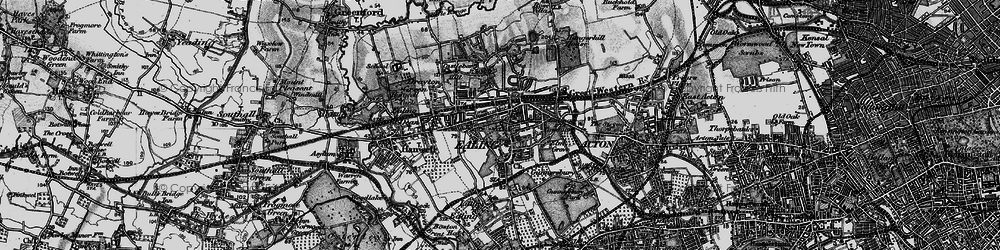 Old map of Ealing in 1896