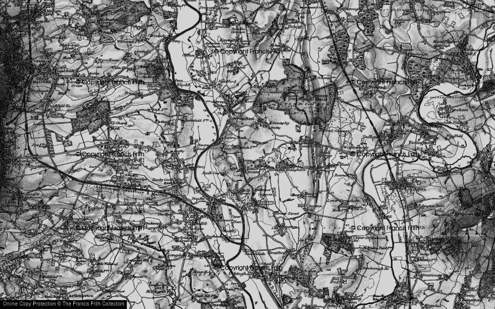 Old Map of Earl's Croome, 1898 in 1898