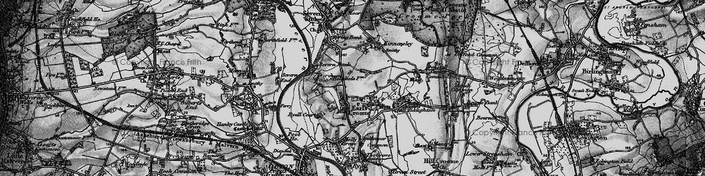 Old map of Earl's Croome in 1898