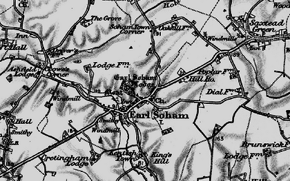 Old map of Earl Soham in 1898