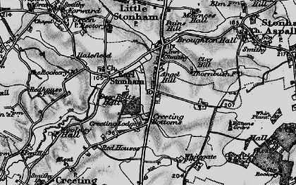 Old map of Earl Stonham in 1898