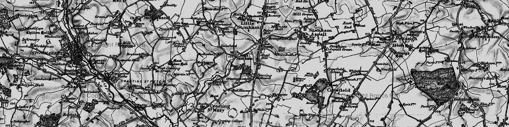 Old map of Earl Stonham in 1898