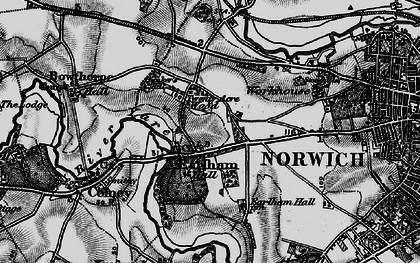Old map of Earlham in 1898