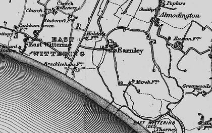 Old map of Almodington in 1895