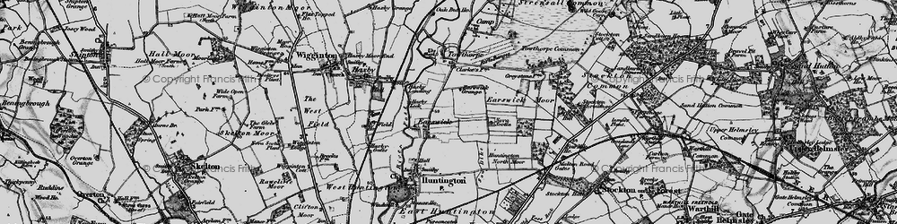 Old map of Earswick in 1898