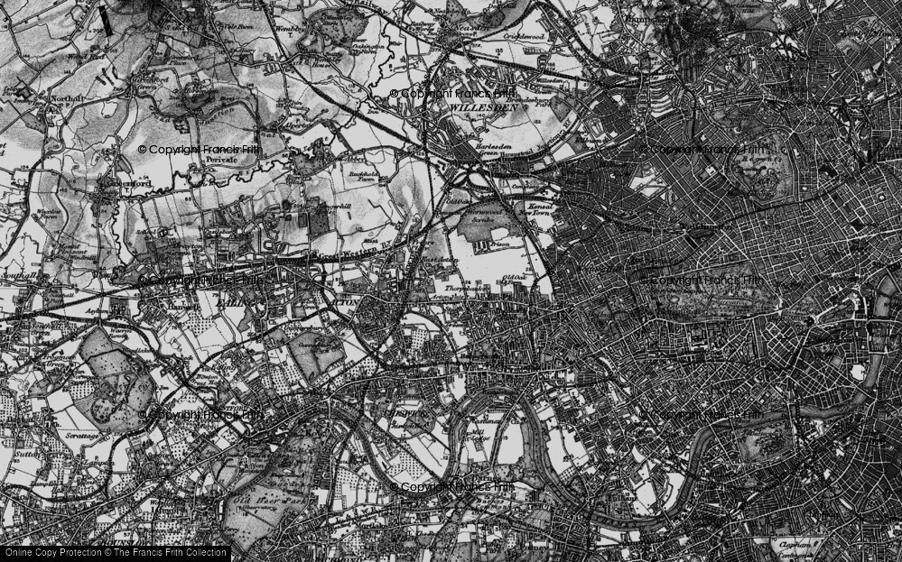 Old Map of East Acton, 1896 in 1896