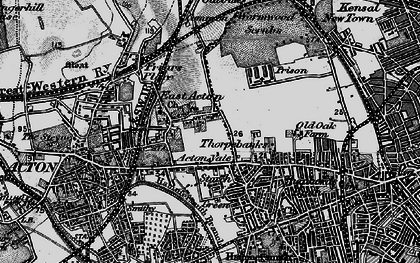 Old map of East Acton in 1896