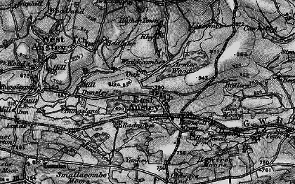 Old map of Beer Moors in 1898