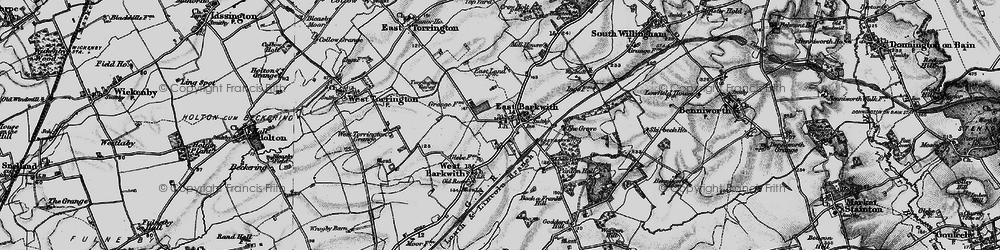 Old map of East Barkwith in 1899