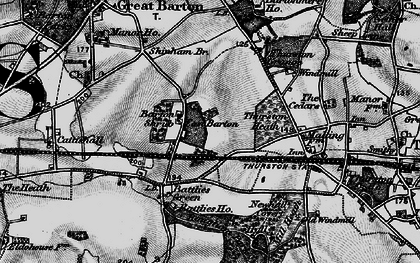 Old map of Barton Shrub in 1898