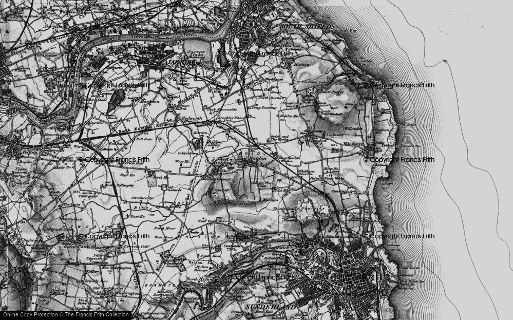 Old Map of East Boldon, 1898 in 1898