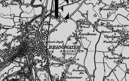 Old map of East Bower in 1898