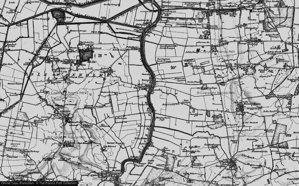 Old Map of Historic Map covering Butterwick Common in 1895