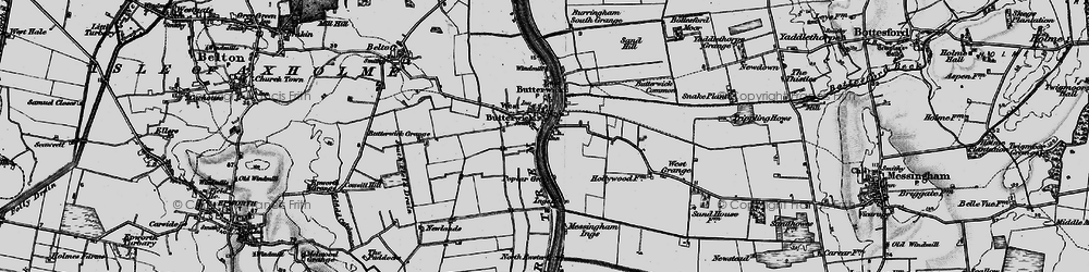 Old map of East Butterwick in 1895