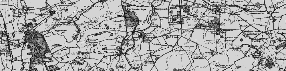 Old map of Wheldrake Ings in 1898