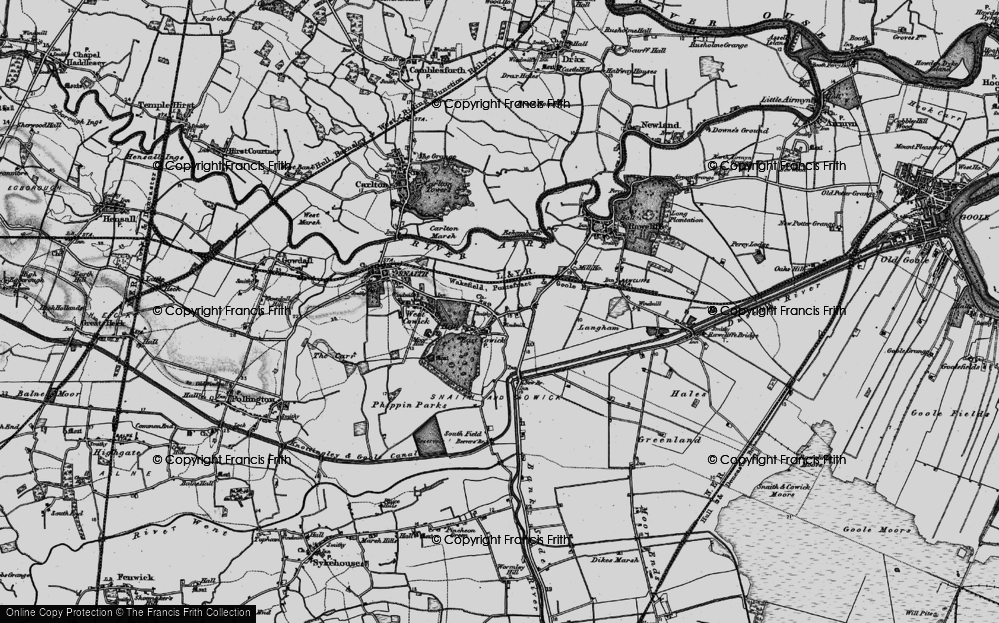 Old Map of East Cowick, 1895 in 1895