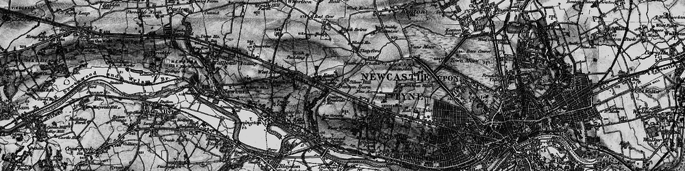 Old map of East Denton in 1898