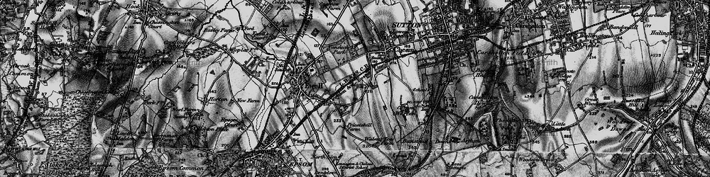Old map of East Ewell in 1896