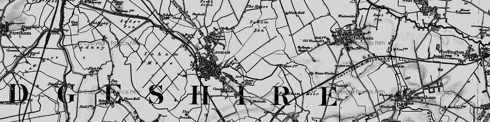 Old map of East Fen Common in 1898