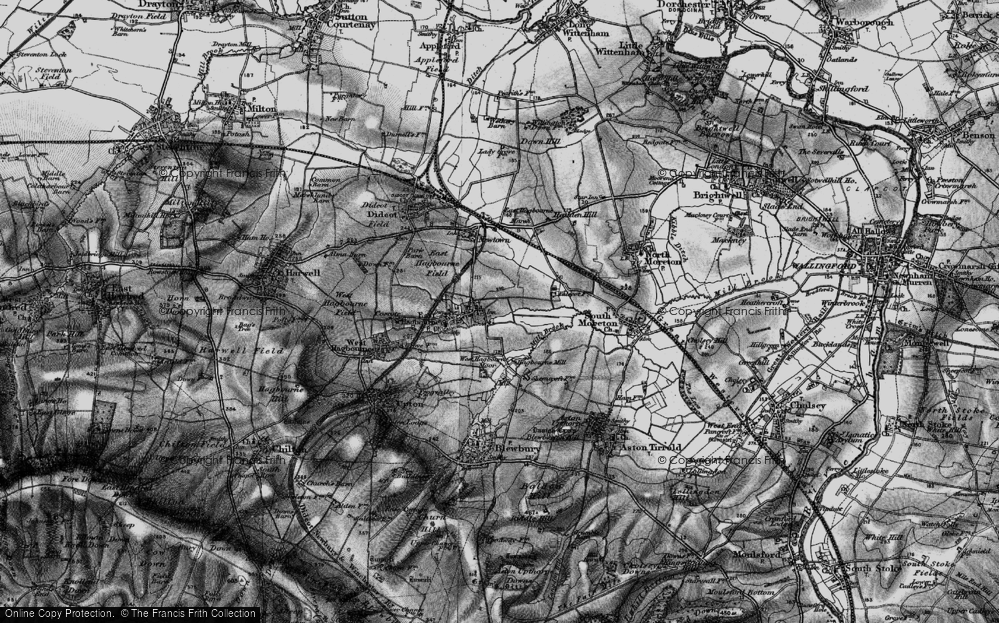 Old Map of East Hagbourne, 1895 in 1895