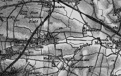 Old map of East Hagbourne in 1895