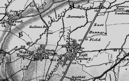 Old map of East Hanney in 1895