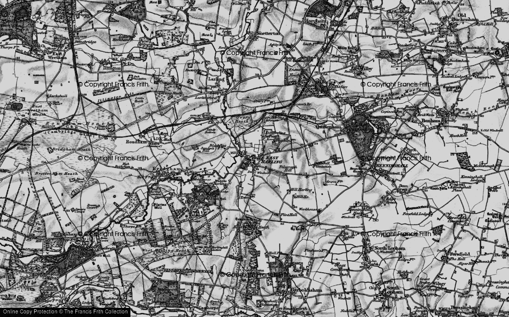 Old Map of East Harling, 1898 in 1898