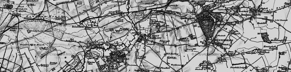Old map of East Harling in 1898