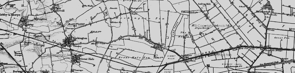 Old map of East Heckington in 1898