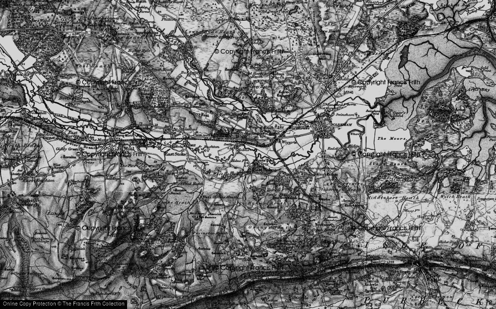 Old Map of Historic Map covering Worgret Heath in 1895