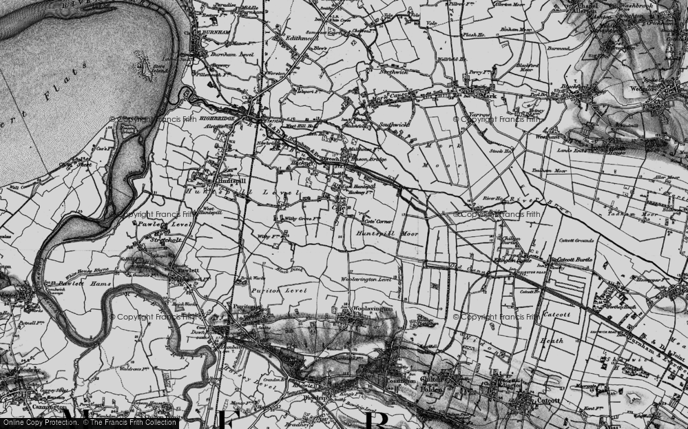 Old Map of East Huntspill, 1898 in 1898