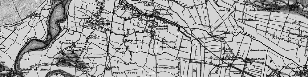 Old map of East Huntspill in 1898