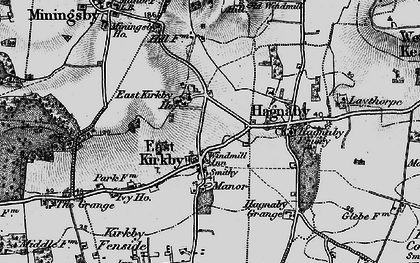 Old map of East Kirkby in 1899