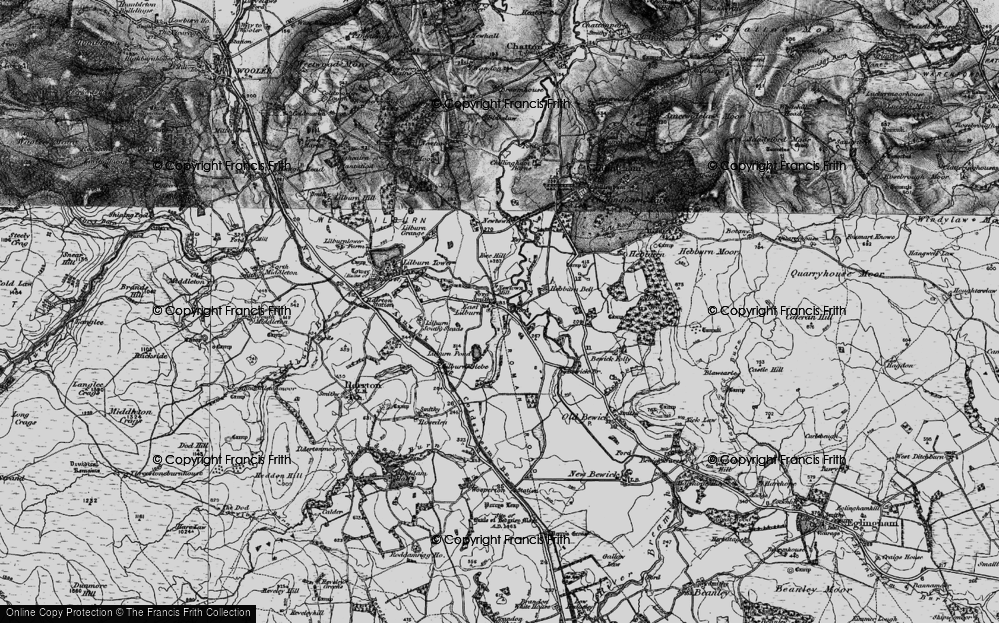 Old Map of Historic Map covering Lilburn South Steads in 1897