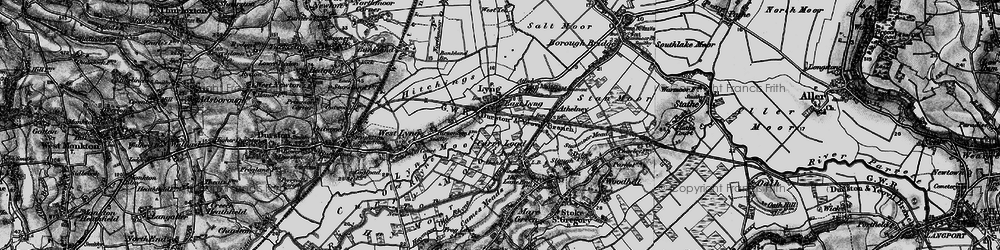 Old map of East Lyng in 1898