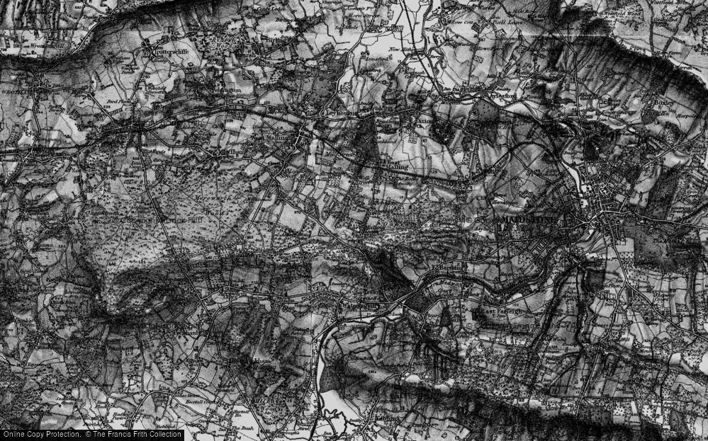 Old Map of East Malling Heath, 1895 in 1895