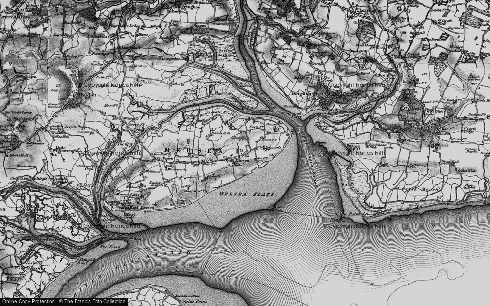 Old Map of Historic Map covering Broad Fleet in 1896
