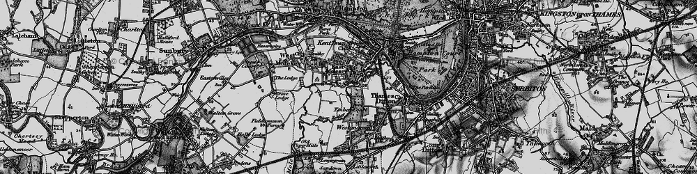 Old map of East Molesey in 1896