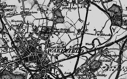 Old map of East Moor in 1896