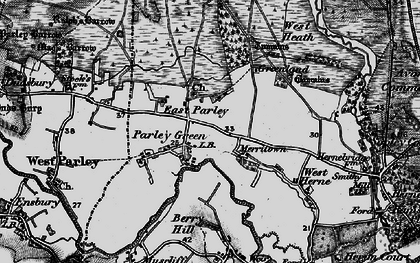 Old map of East Parley in 1895