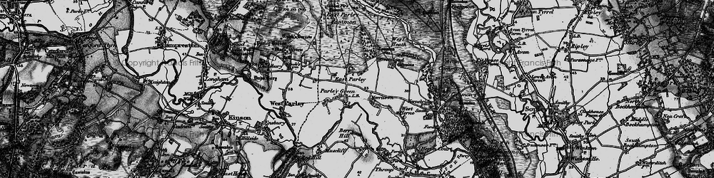 Old map of East Parley in 1895