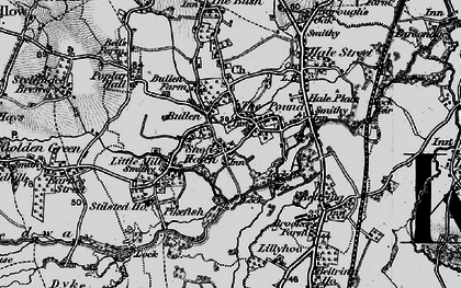 Old map of East Peckham in 1895