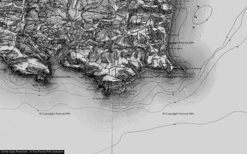 Old Map of Historic Map covering Langerstone Point in 1897