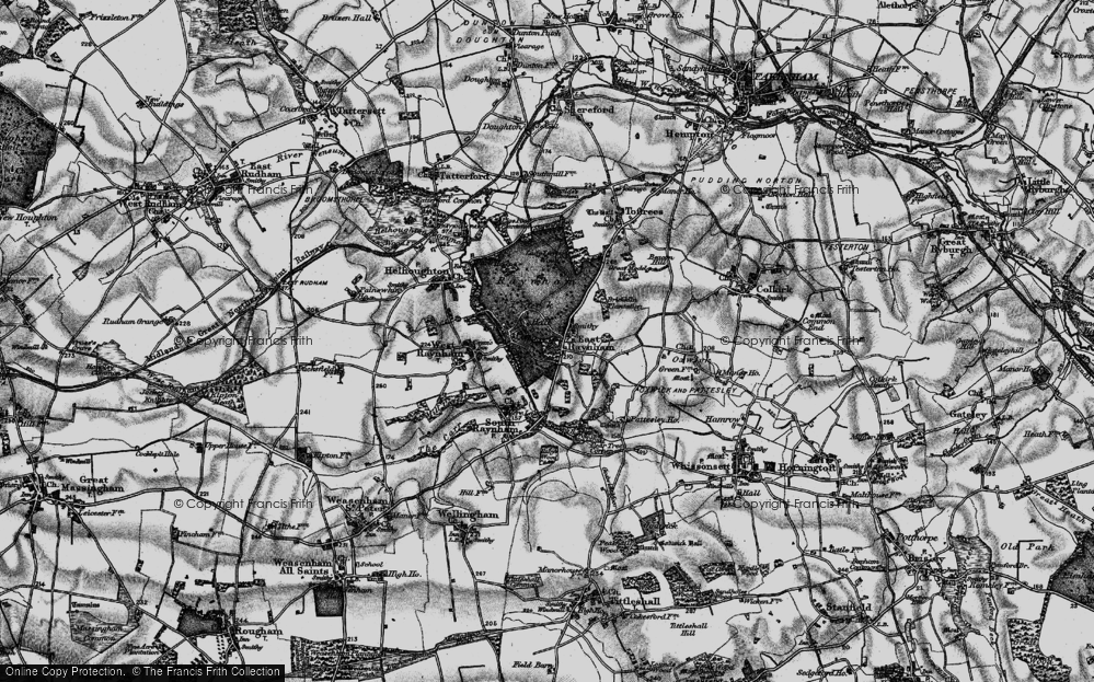 Old Map of East Raynham, 1898 in 1898