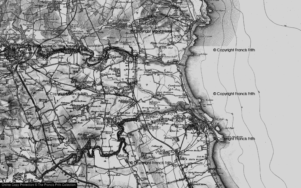 Old Map of East Sleekburn, 1897 in 1897