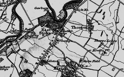 Old map of East Stoke in 1899