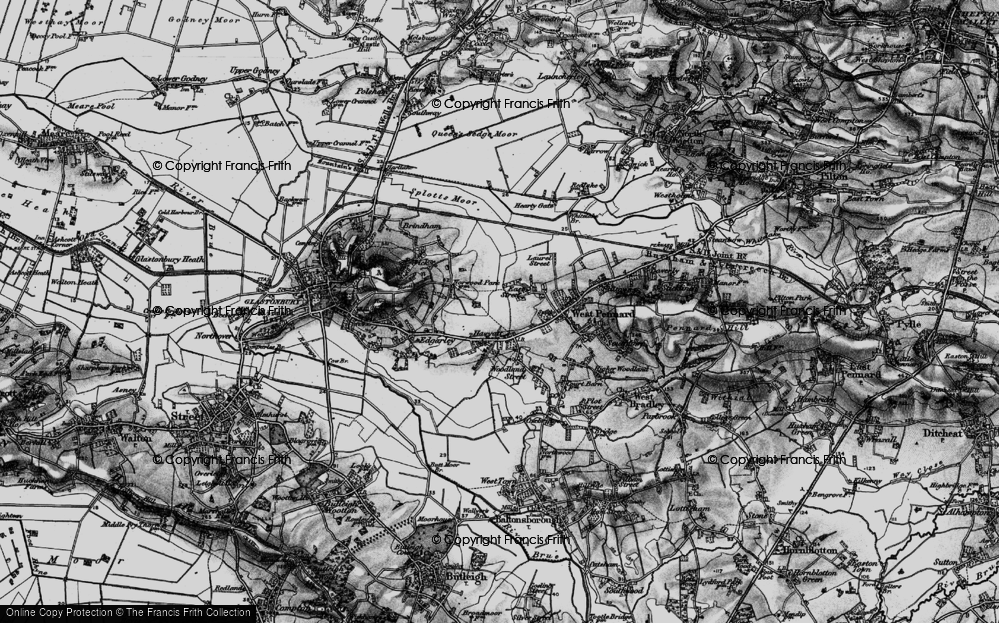 Old Map of Historic Map covering Ponter's Ball in 1898
