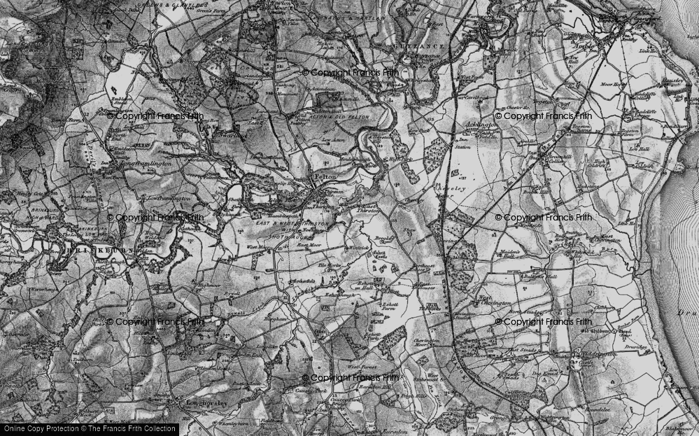 Old Map of East Thirston, 1897 in 1897